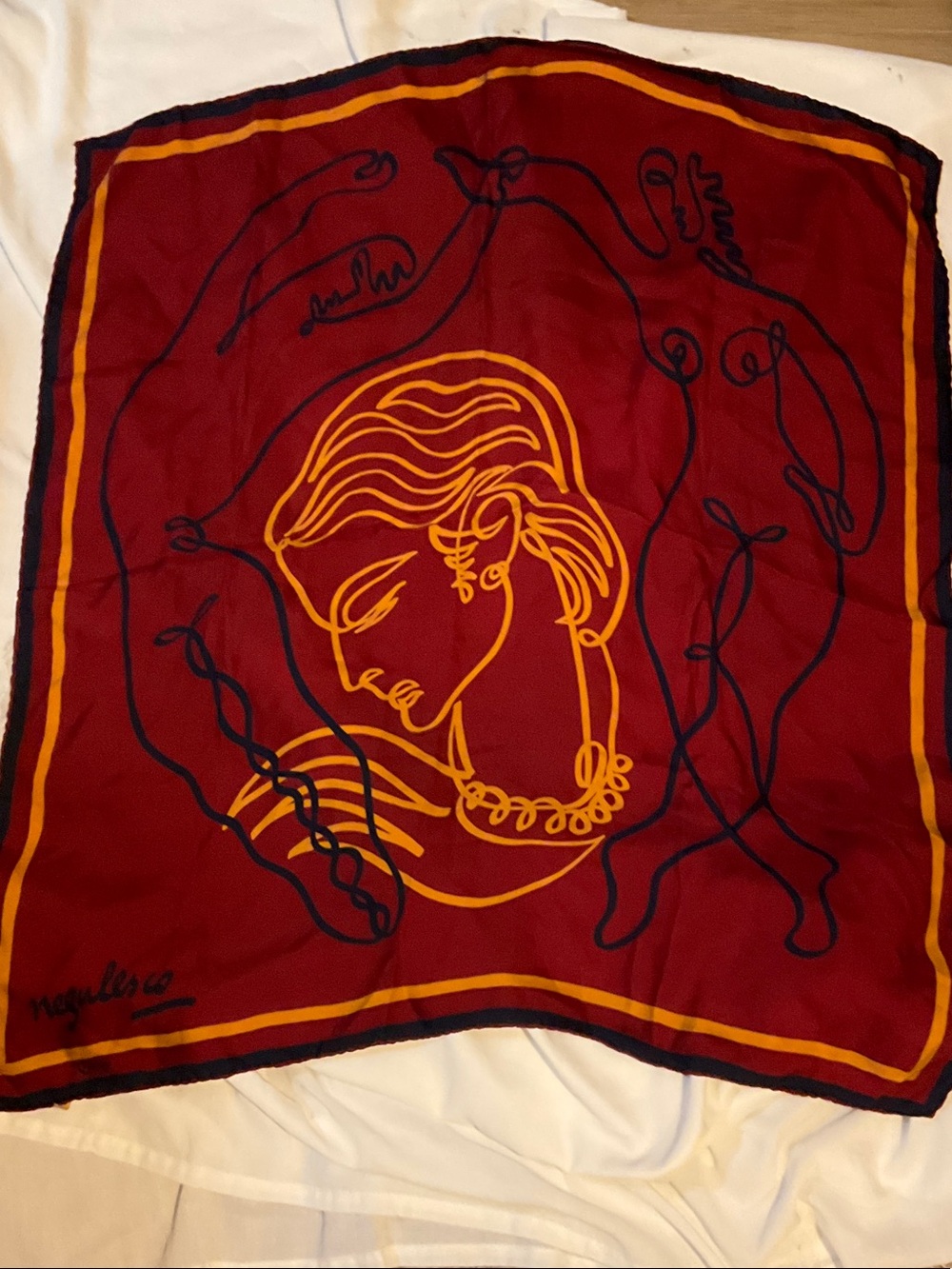 Vintage silk Jean Negulesco scarf